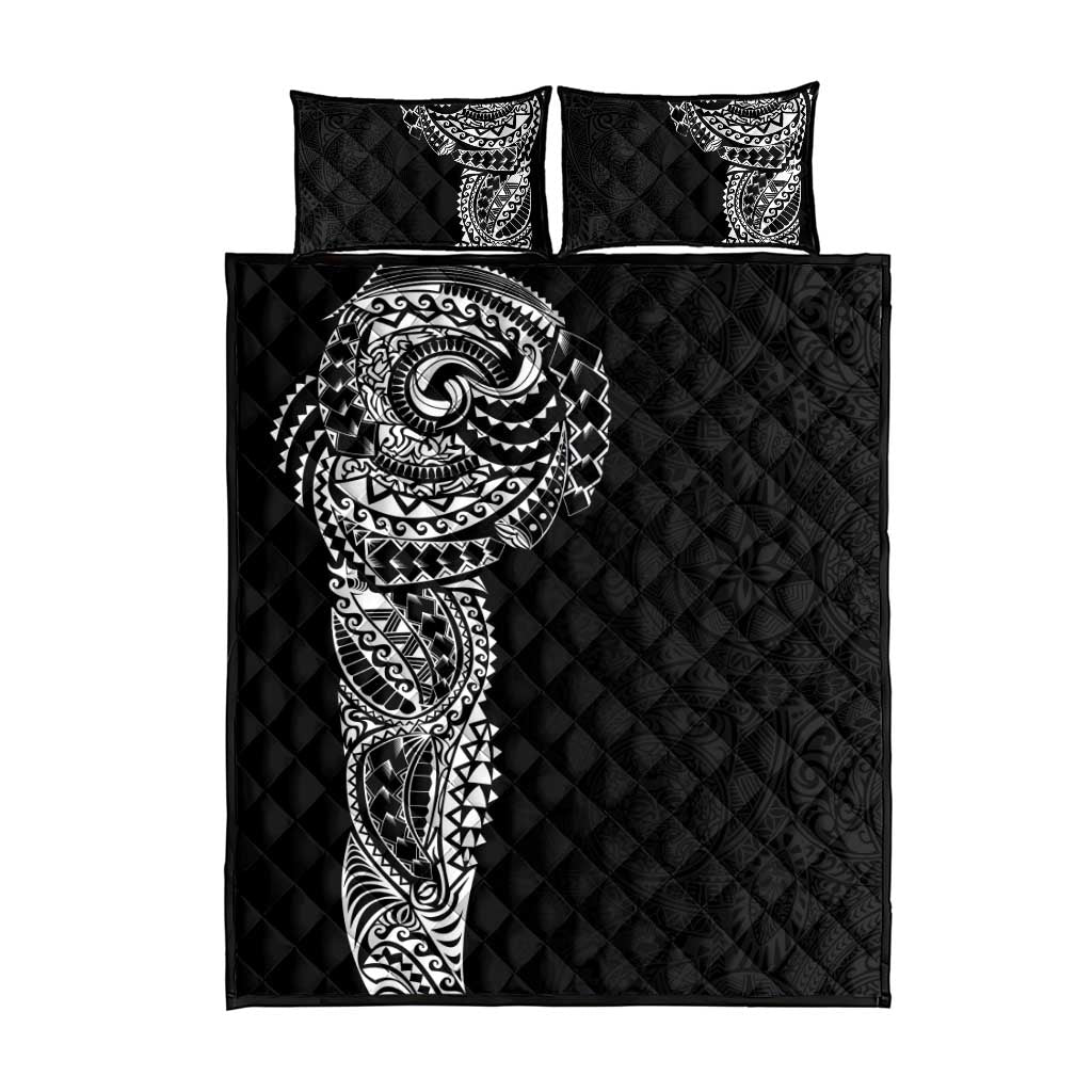 Polynesian Art Traditional Tattoo Pattern Quilt Bed Set