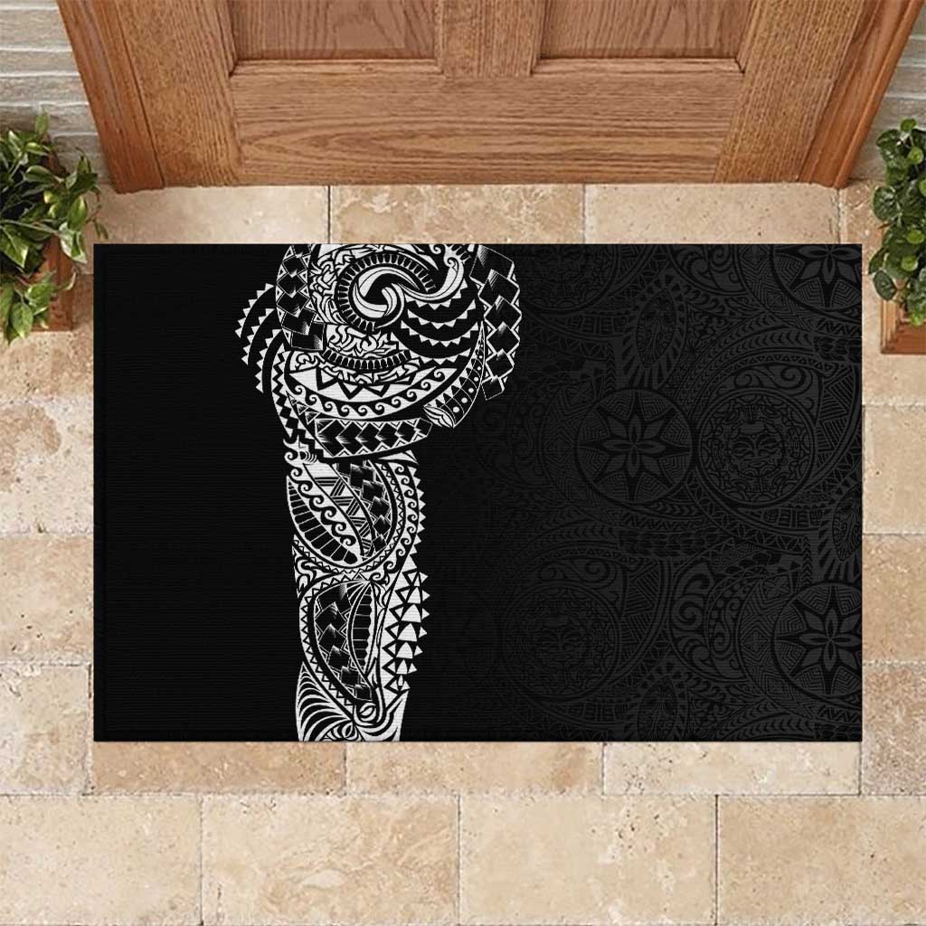 Polynesian Art Traditional Tattoo Pattern Rubber Doormat LT03 Black - Polynesian Pride