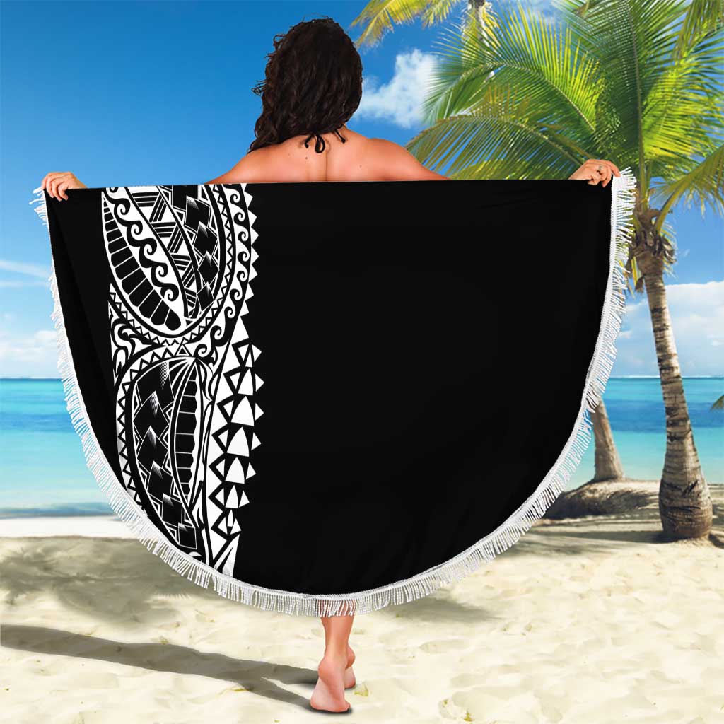 Polynesian Art Traditional Tattoo Beach Blanket Simple Style