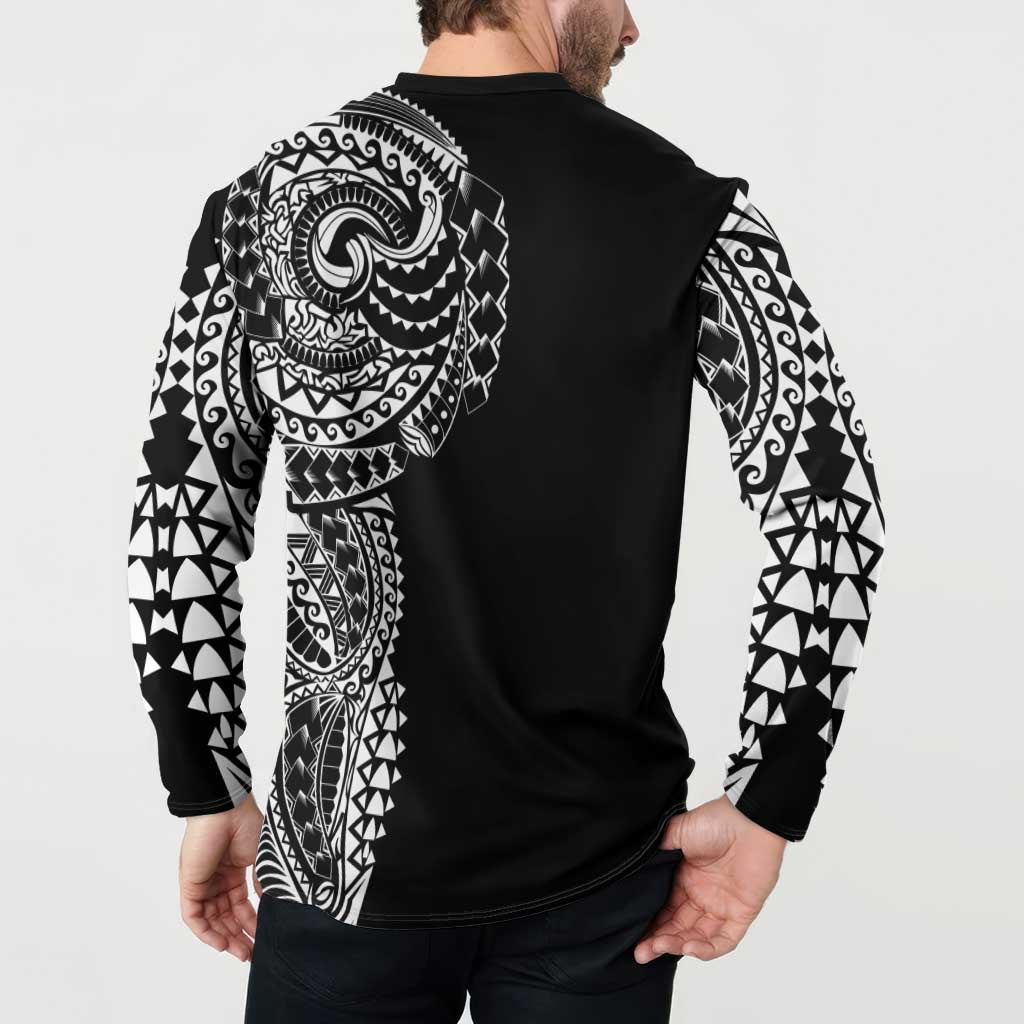 Polynesian Art Traditional Tattoo Button Sweatshirt Simple Style LT03 - Polynesian Pride
