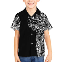 Polynesian Art Traditional Tattoo Family Matching Summer Maxi Dress and Hawaiian Shirt Simple Style LT03 Son's Shirt Black - Polynesian Pride