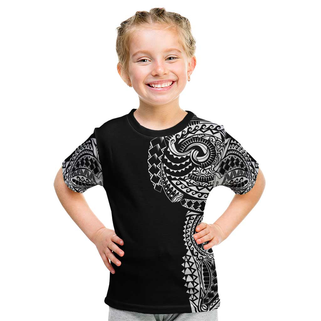 Polynesian Art Traditional Tattoo Kid T Shirt Simple Style LT03 Black - Polynesian Pride