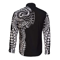 Polynesian Art Traditional Tattoo Long Sleeve Button Shirt Simple Style LT03 - Polynesian Pride