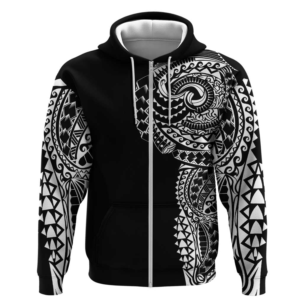 Polynesian Art Traditional Tattoo Zip Hoodie Simple Style