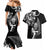 New Zealand Maori Warrior Rugby Couples Matching Mermaid Dress and Hawaiian Shirt Silver Fern