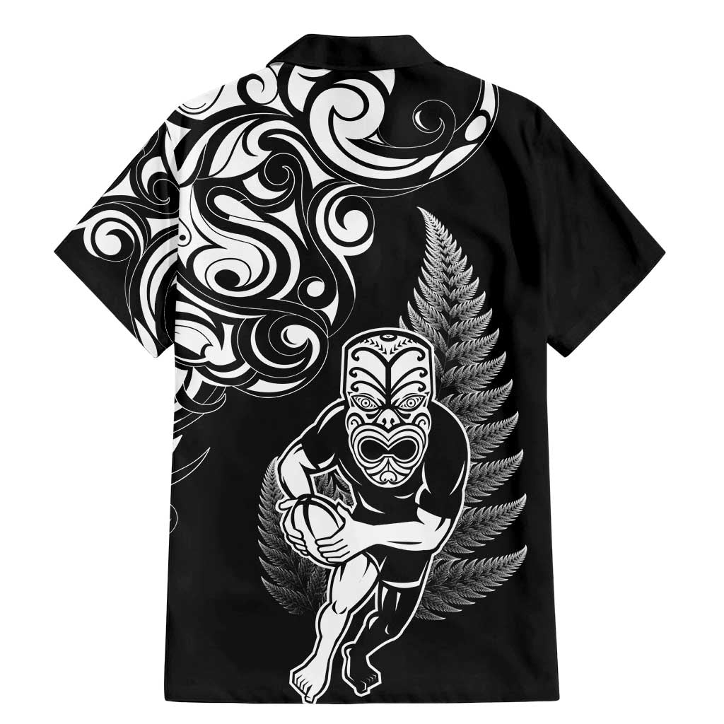 New Zealand Maori Warrior Rugby Family Matching Mermaid Dress and Hawaiian Shirt Silver Fern LT03 - Polynesian Pride