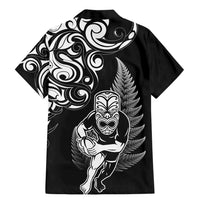 New Zealand Maori Warrior Rugby Family Matching Mermaid Dress and Hawaiian Shirt Silver Fern LT03 - Polynesian Pride