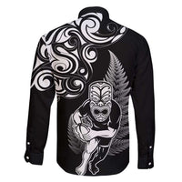New Zealand Maori Warrior Rugby Family Matching Tank Maxi Dress and Hawaiian Shirt Silver Fern LT03 - Polynesian Pride