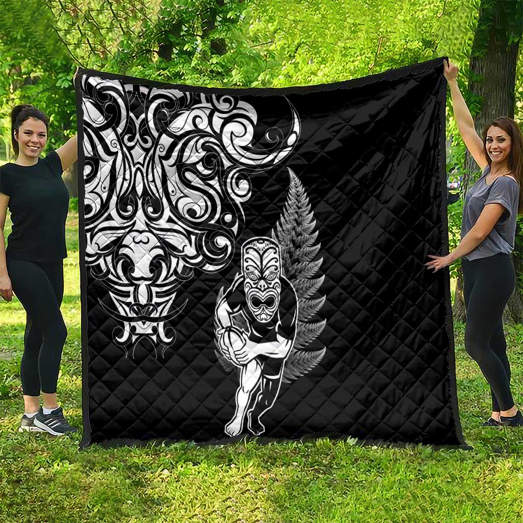 New Zealand Maori Warrior Rugby Quilt Silver Fern LT03 - Polynesian Pride