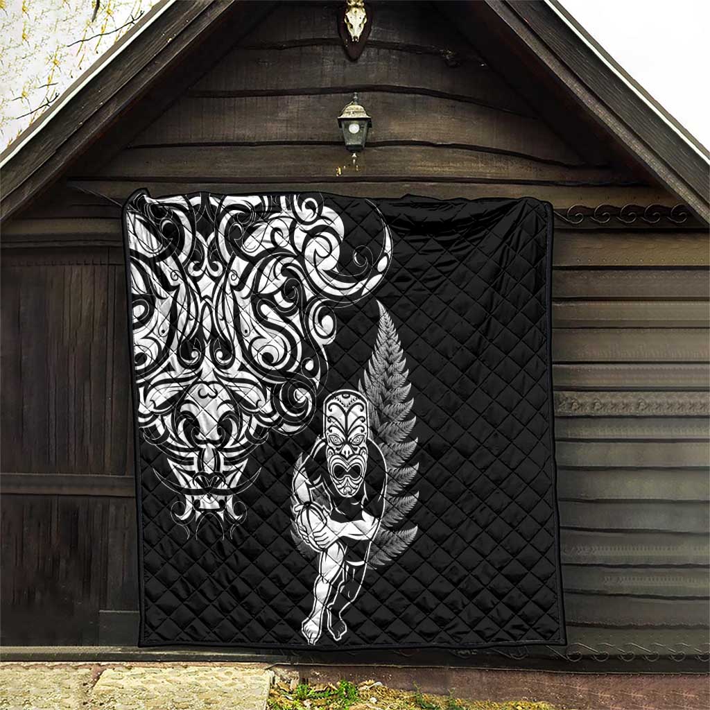 New Zealand Maori Warrior Rugby Quilt Silver Fern LT03 - Polynesian Pride