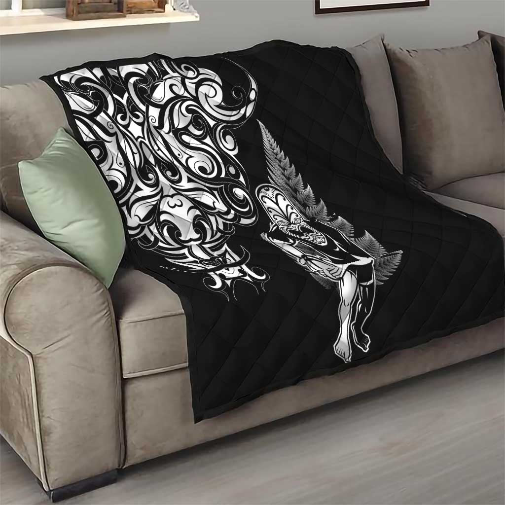 New Zealand Maori Warrior Rugby Quilt Silver Fern LT03 - Polynesian Pride