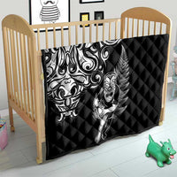New Zealand Maori Warrior Rugby Quilt Silver Fern LT03 - Polynesian Pride