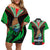 Custom PNG Mendi Muruks Rugby Couples Matching Off Shoulder Short Dress and Hawaiian Shirt The Cassowary Head and PNG Bird Polynesian Tattoo LT03 Green - Polynesian Pride