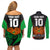 Custom PNG Mendi Muruks Rugby Couples Matching Off Shoulder Short Dress and Long Sleeve Button Shirts The Cassowary Head and PNG Bird Polynesian Tattoo LT03 - Polynesian Pride