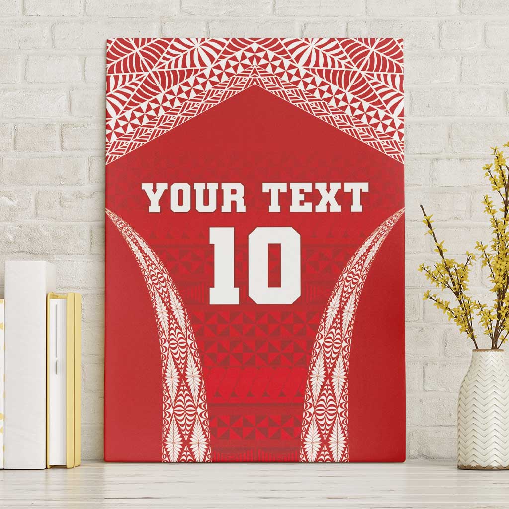 Custom Tonga Pacific Rugby 2024 Canvas Wall Art Ngatu Tribal Pattern