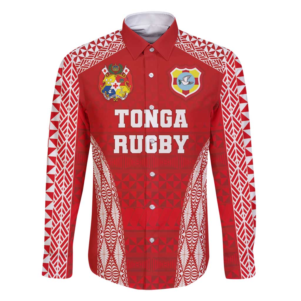 Custom Tonga Pacific Rugby 2024 Family Matching Mermaid Dress and Hawaiian Shirt Ngatu Tribal Pattern