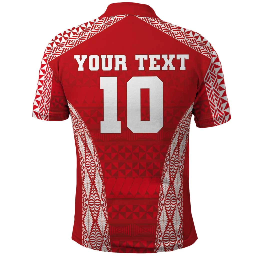 Custom Tonga Pacific Rugby 2024 Polo Shirt Ngatu Tribal Pattern