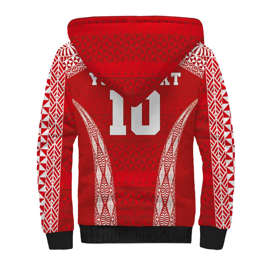 Custom Tonga Pacific Rugby 2024 Sherpa Hoodie Ngatu Tribal Pattern LT03 - Polynesian Pride
