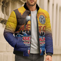American Samoa Fautasi Bomber Puffer Jacket Bald Eage and Sailfish with Kakau Motifs LT03 - Polynesian Pride