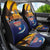 American Samoa Fautasi Car Seat Cover Bald Eage and Sailfish with Kakau Motifs - Polynesian Pride