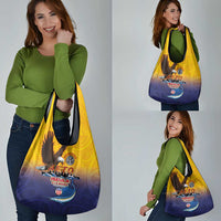 American Samoa Fautasi Grocery Bag Bald Eage and Sailfish with Kakau Motifs - Polynesian Pride