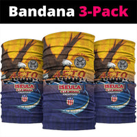 American Samoa Fautasi Neck Gaiter Bald Eage and Sailfish with Kakau Motifs LT03 package One Size: 25*50cm Yellow - Polynesian Pride