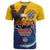 American Samoa Fautasi T Shirt Bald Eage and Sailfish with Kakau Motifs - Polynesian Pride