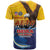 American Samoa Fautasi T Shirt Bald Eage and Sailfish with Kakau Motifs - Polynesian Pride