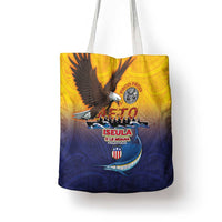 American Samoa Fautasi Tote Bag Bald Eage and Sailfish with Kakau Motifs LT03 - Polynesian Pride