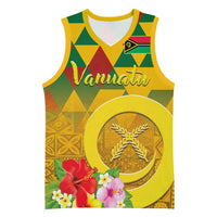 Melanesian Vanuatu Basketball Jersey With Tapa Tribal Pattern and Triangle Geometric Tricolor - Polynesian Pride