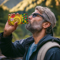 Melanesian Vanuatu 4 in 1 Can Cooler Tumbler With Tapa Tribal Pattern and Triangle Geometric Tricolor - Polynesian Pride