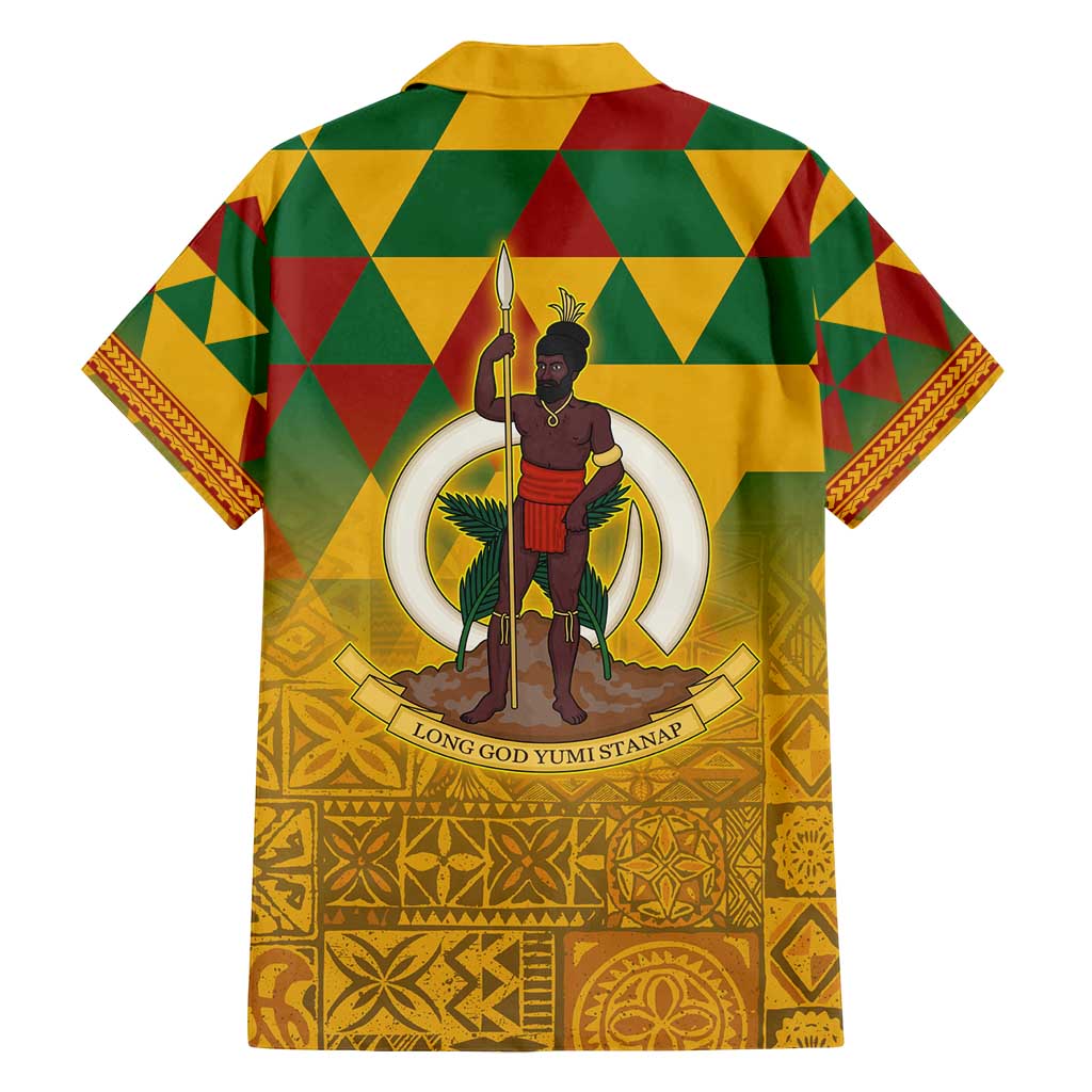 Melanesian Vanuatu Family Matching Long Sleeve Bodycon Dress and Hawaiian Shirt With Tapa Tribal Pattern and Triangle Geometric Tricolor - Polynesian Pride