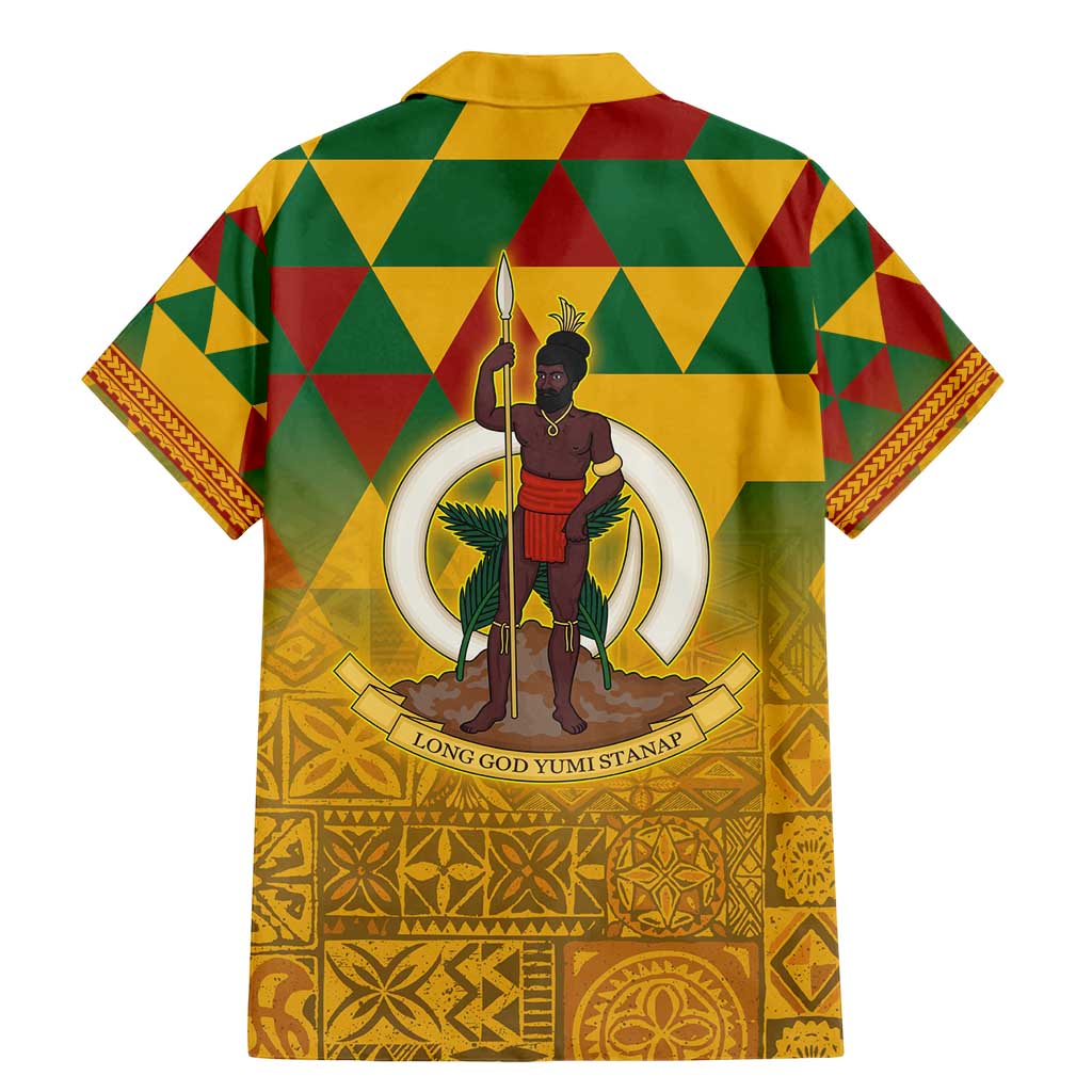Melanesian Vanuatu Family Matching Mermaid Dress and Hawaiian Shirt With Tapa Tribal Pattern and Triangle Geometric Tricolor - Polynesian Pride