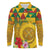 Melanesian Vanuatu Long Sleeve Polo Shirt With Tapa Tribal Pattern and Triangle Geometric Tricolor - Polynesian Pride