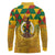 Melanesian Vanuatu Long Sleeve Polo Shirt With Tapa Tribal Pattern and Triangle Geometric Tricolor - Polynesian Pride