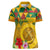Melanesian Vanuatu Women Polo Shirt With Tapa Tribal Pattern and Triangle Geometric Tricolor - Polynesian Pride