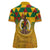Melanesian Vanuatu Women Polo Shirt With Tapa Tribal Pattern and Triangle Geometric Tricolor - Polynesian Pride