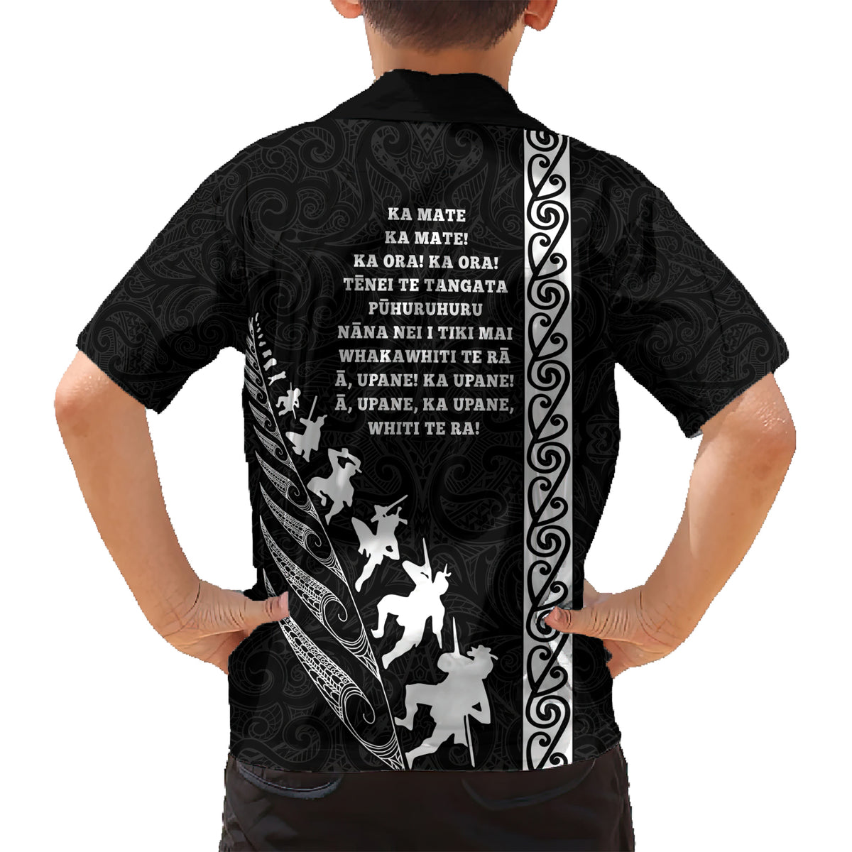 New Zealand Rugby Family Matching Short Sleeve Bodycon Dress and Hawaiian Shirt Haka Dance Tribal God Mask Maori Pattern LT03 - Polynesian Pride