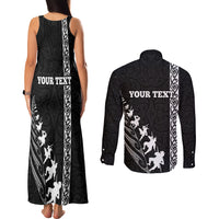 Custom New Zealand Rugby Couples Matching Tank Maxi Dress and Long Sleeve Button Shirts Haka Dance Tribal God Mask Maori Pattern LT03 - Polynesian Pride