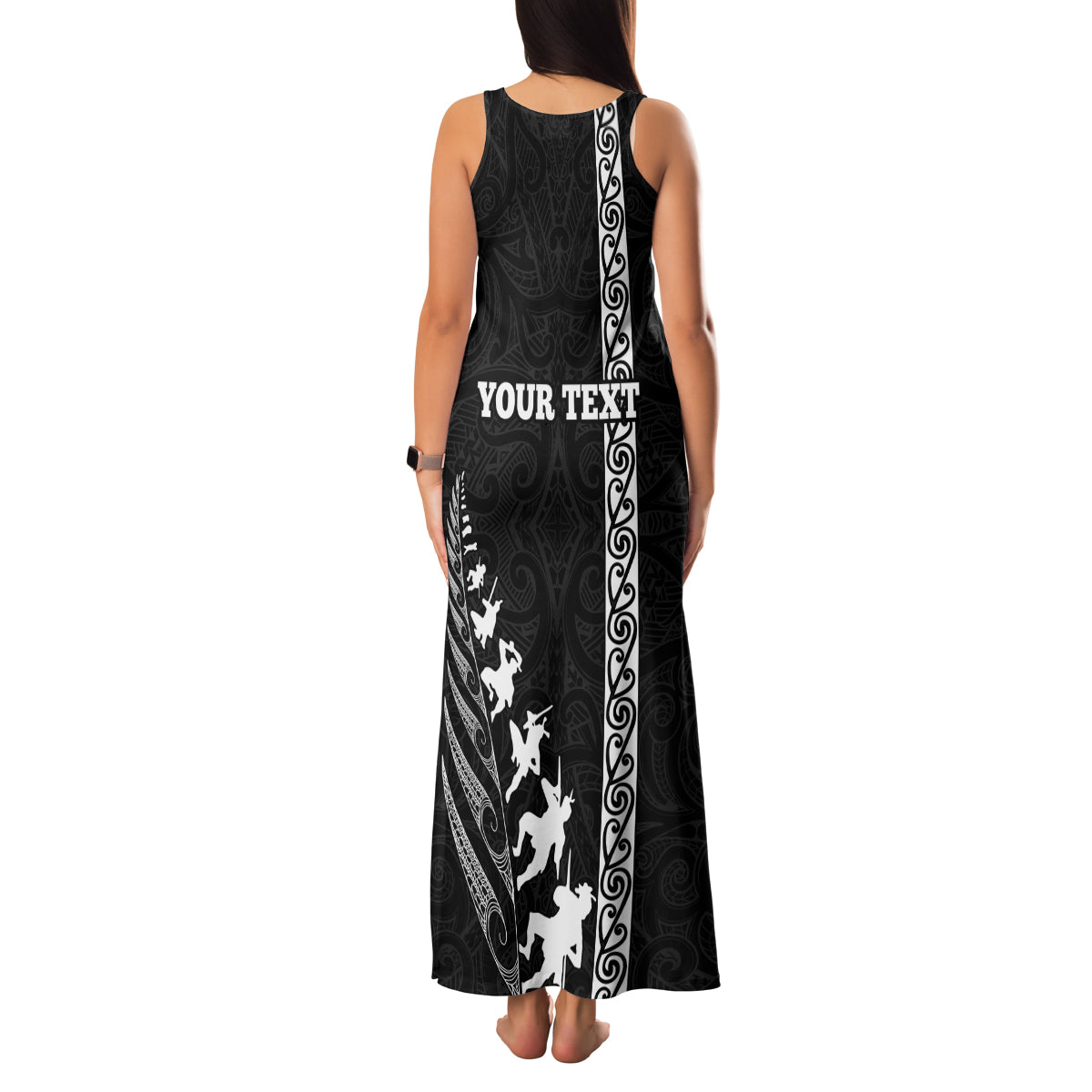 Custom New Zealand Rugby Family Matching Tank Maxi Dress and Hawaiian Shirt Haka Dance Tribal God Mask Maori Pattern LT03 - Polynesian Pride
