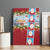 Merry Christmas Canvas Wall Art Funny Santa Claus Cards Photo and Polynesian Pattern Red Color