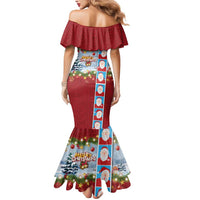 Merry Christmas Mermaid Dress Funny Santa Claus Cards Photo and Polynesian Pattern Red Color LT03 - Polynesian Pride