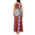 Merry Christmas Tank Maxi Dress Funny Santa Claus Cards Photo and Polynesian Pattern Red Color