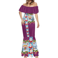 Merry Christmas Mermaid Dress Funny Santa Claus Cards Photo and Polynesian Pattern Pink Color LT03 - Polynesian Pride