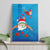 Hawaiian Santa Claus Snorkeling Canvas Wall Art Kakau and Polynesian Pattern