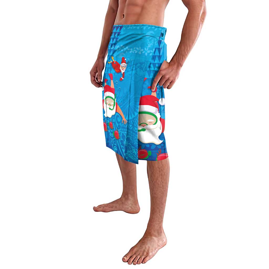 Hawaiian Santa Claus Snorkeling Lavalava Kakau and Polynesian Pattern