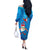 Hawaiian Santa Claus Snorkeling Off The Shoulder Long Sleeve Dress Kakau and Polynesian Pattern