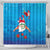 Hawaiian Santa Claus Snorkeling Shower Curtain Kakau and Polynesian Pattern