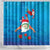 Hawaiian Santa Claus Snorkeling Shower Curtain Kakau and Polynesian Pattern