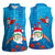 Hawaiian Santa Claus Snorkeling Women Sleeveless Polo Shirt Kakau and Polynesian Pattern